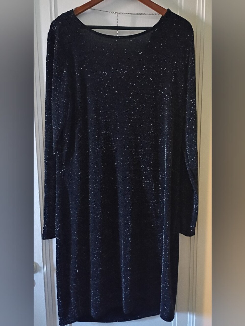 Michael Kors Black Metallic Long Sleeve Knit Dress